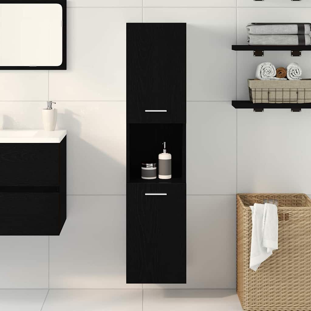 Mobile da Bagno Rovere Nero 30 x 30 x 130 cm | homemem39