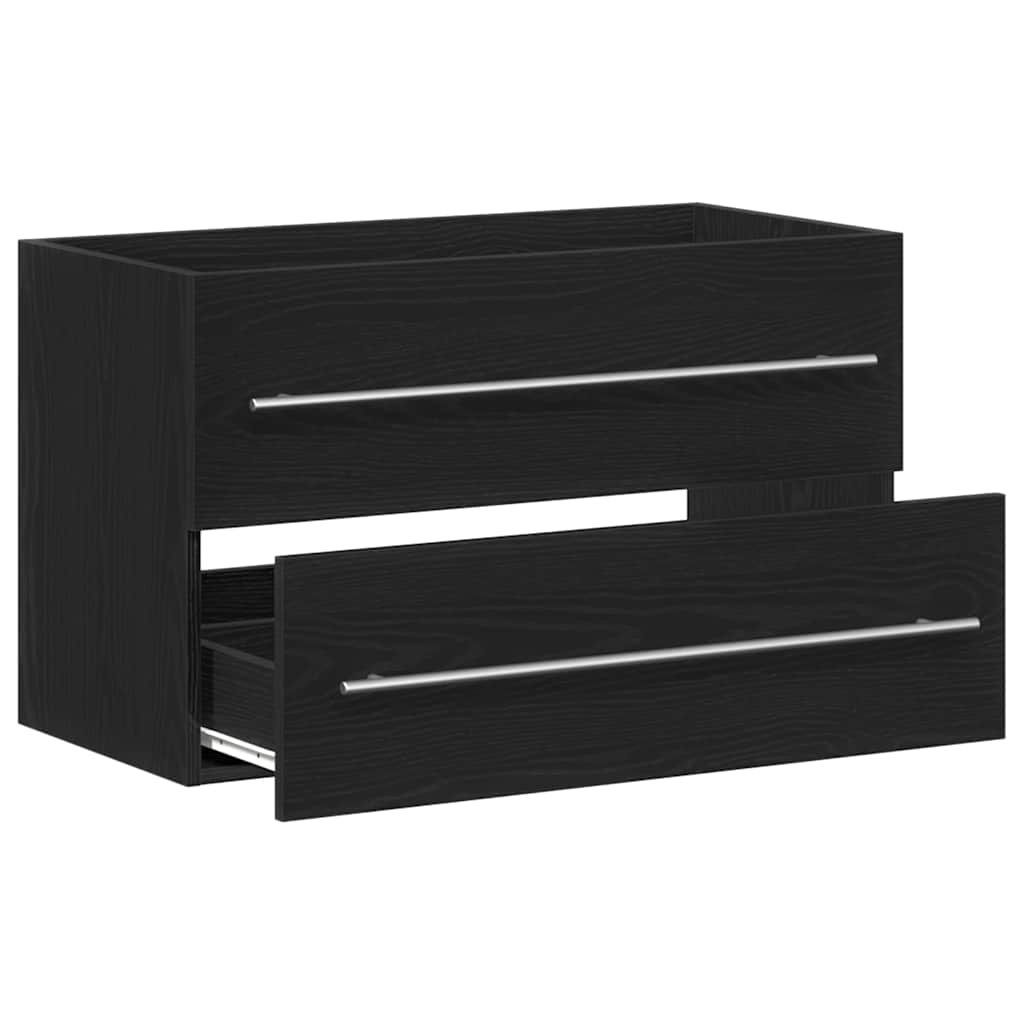 Mobile Lavabo da Bagno Rovere Nero 80x38,5x48 cm in Truciolato | homemem39