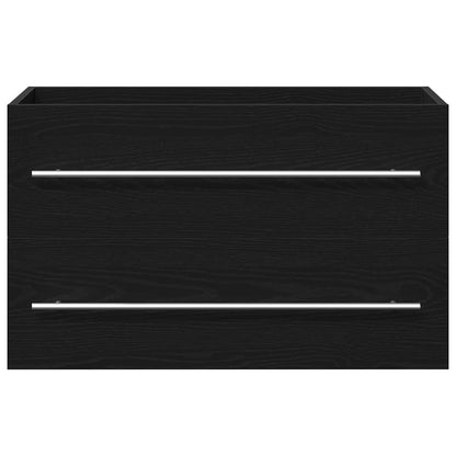 Mobile Lavabo da Bagno Rovere Nero 80x38,5x48 cm in Truciolato | homemem39