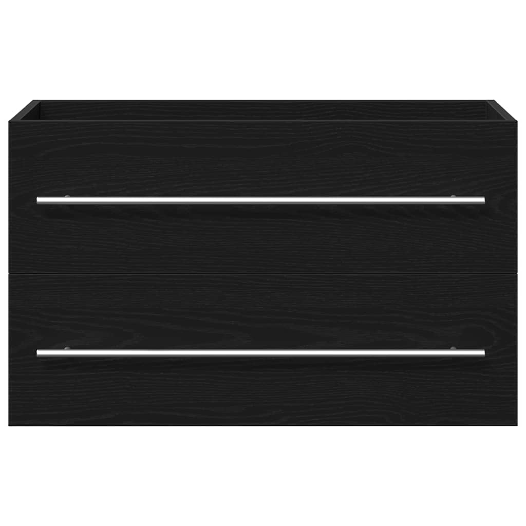 Mobile Lavabo da Bagno Rovere Nero 80x38,5x48 cm in Truciolato