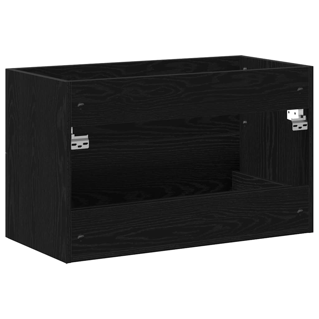 Mobile Lavabo da Bagno Rovere Nero 80x38,5x48 cm in Truciolato