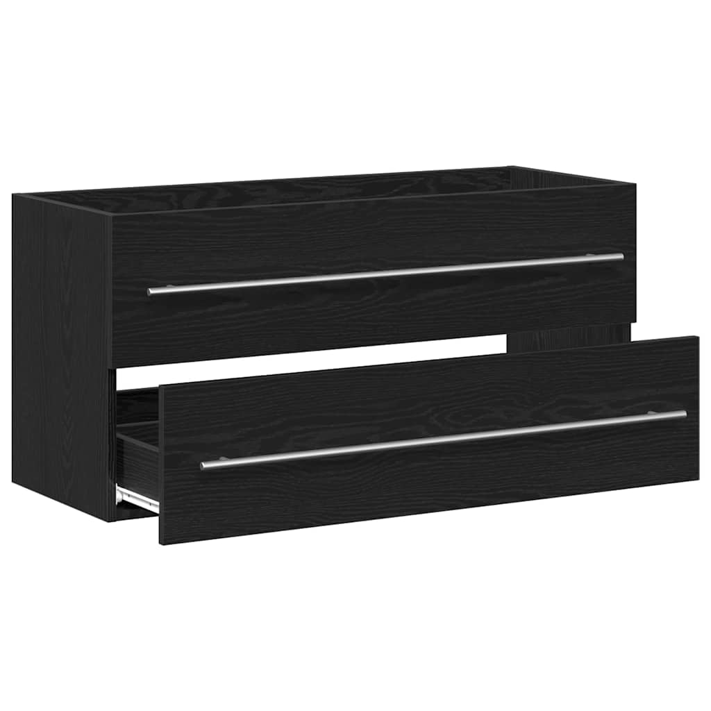 Mobile Lavabo Bagno Nero 100x38,5x48cm Legno Multistrato | homemem39