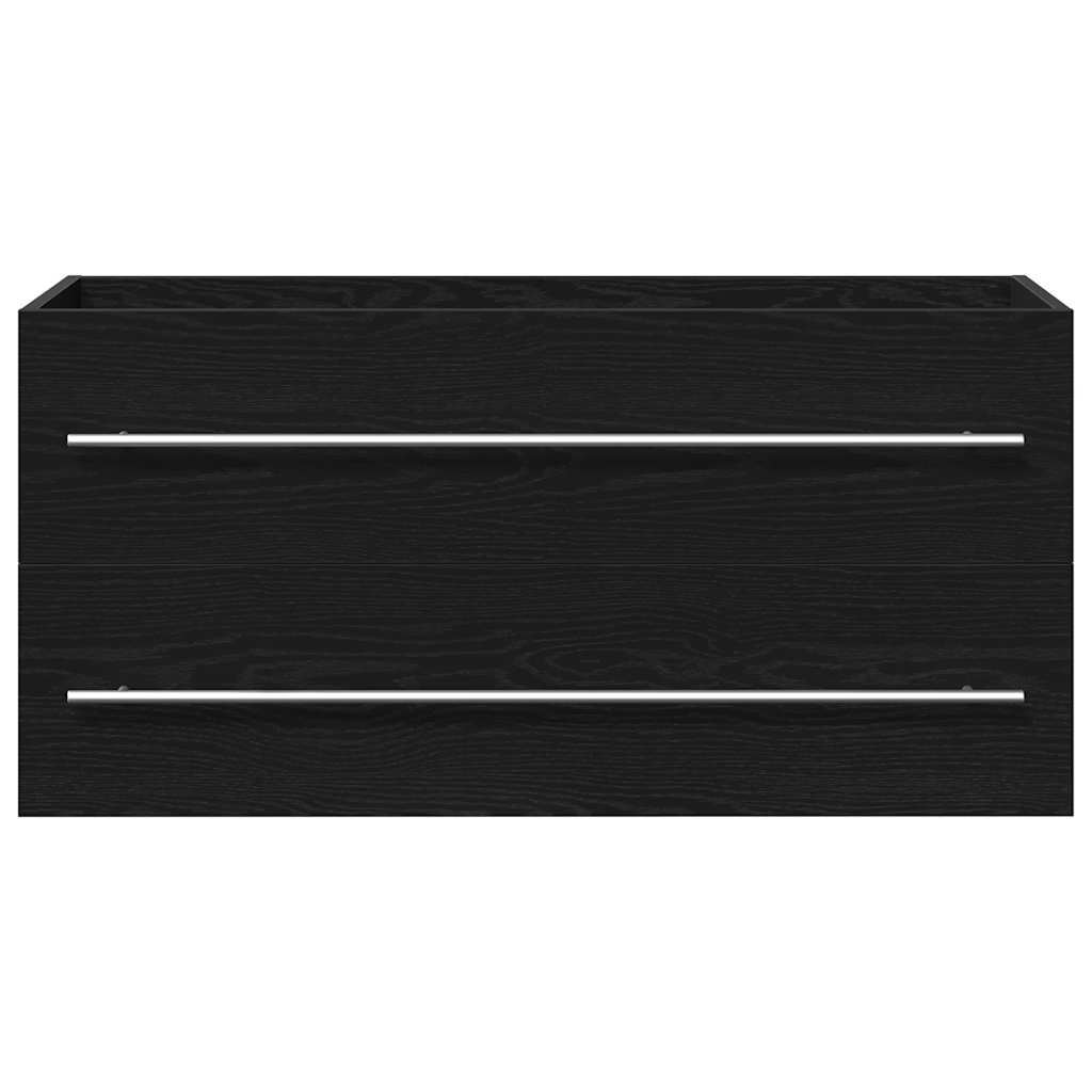 Mobile Lavabo Bagno Nero 100x38,5x48cm Legno Multistrato | homemem39