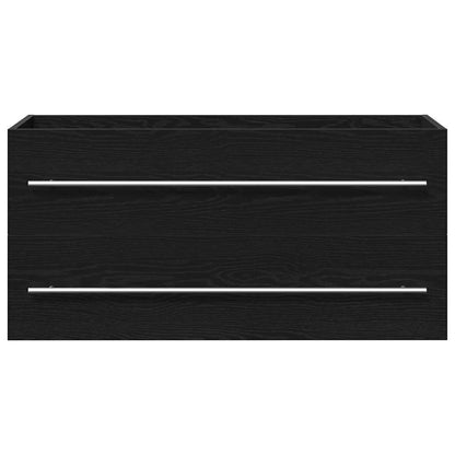 Mobile Lavabo Bagno Nero 100x38,5x48cm Legno Multistrato | homemem39