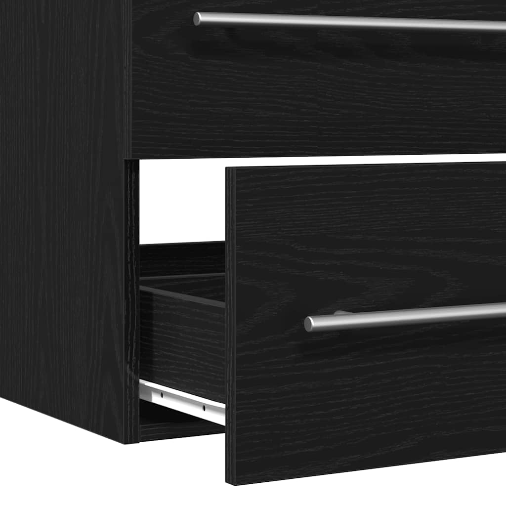 Mobile Lavabo Bagno Nero 100x38,5x48cm Legno Multistrato | homemem39