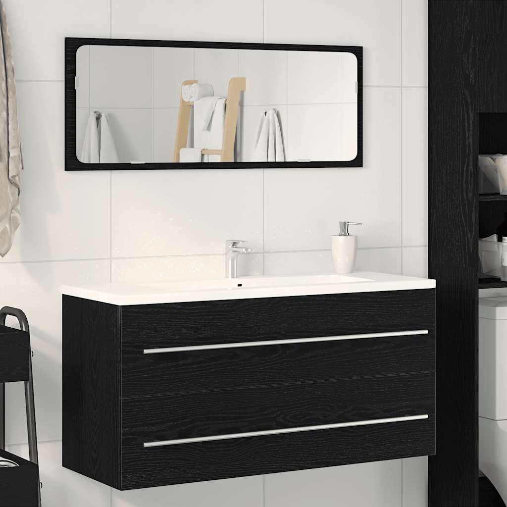 Mobile Lavabo Bagno Nero 100x38,5x48cm Legno Multistrato | homemem39