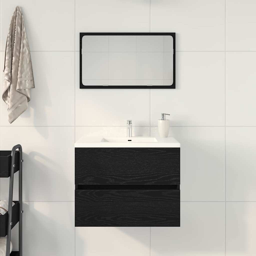 Mobile Lavabo Rovere Nero 60x38,5x45 cm in Legno Multistrato