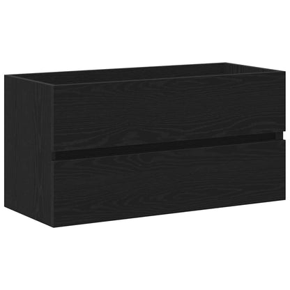 Mobile Lavabo Rovere Nero 90x38,5x45 cm in Legno Multistrato | homemem39