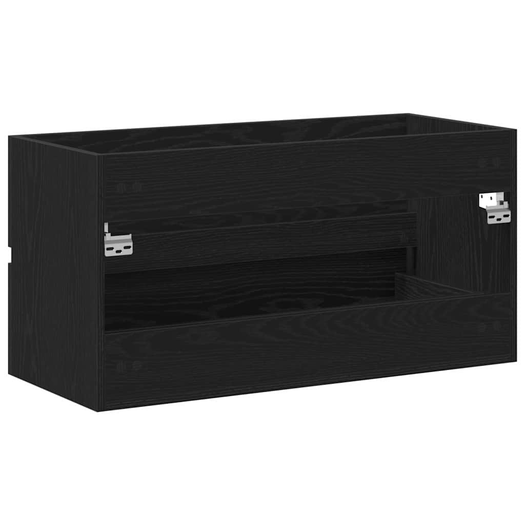 Mobile Lavabo Rovere Nero 90x38,5x45 cm in Legno Multistrato | homemem39