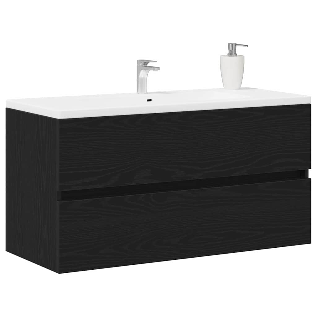 Mobile Lavabo Rovere Nero 90x38,5x45 cm in Legno Multistrato | homemem39