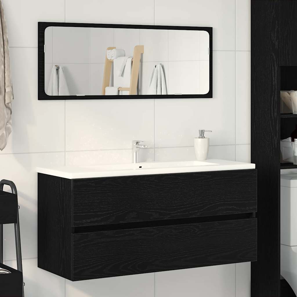 Mobile Lavabo Rovere Nero 100x38,5x45 cm Legno Multistrato | homemem39