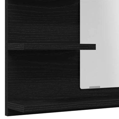 Specchio da Bagno Rovere Nero 60x10,5x45 cm Legno Multistrato