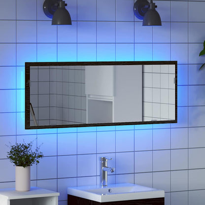 Specchio da bagno LED Rovere Nero 100 x 8,5 x 37 cm Vetro | homemem39