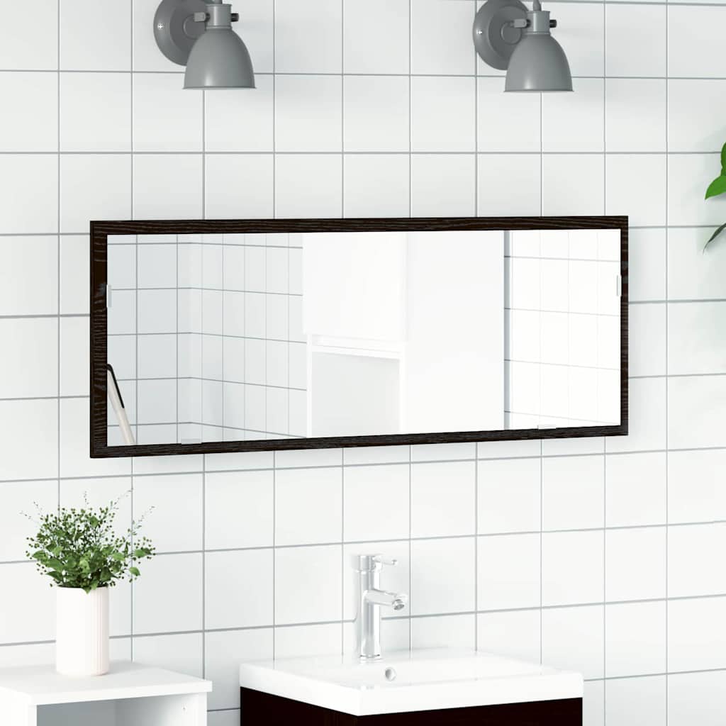 Specchio da bagno LED Rovere Nero 100 x 8,5 x 37 cm Vetro | homemem39