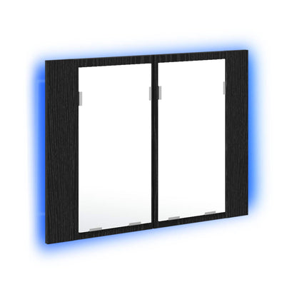 Mobiletto per specchio da bagno Rovere Nero 60 x 12 x 45 cm | homemem39