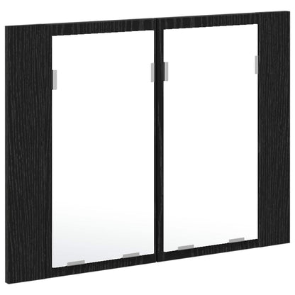Mobiletto per specchio da bagno Rovere Nero 60 x 12 x 45 cm | homemem39