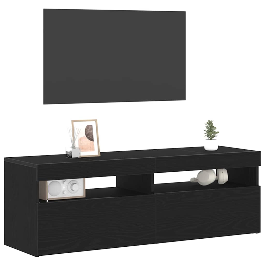 Mobile TV Nero 120 x 35 x 40 cm Legno multistrato