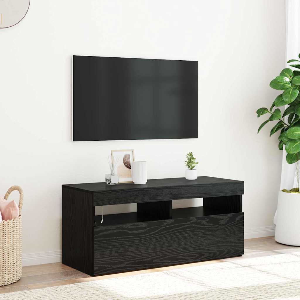 Mobile TV Nero 90 x 35 x 40 cm Legno multistrato