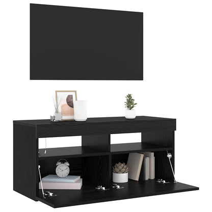 Mobile TV Nero 90 x 35 x 40 cm Legno multistrato