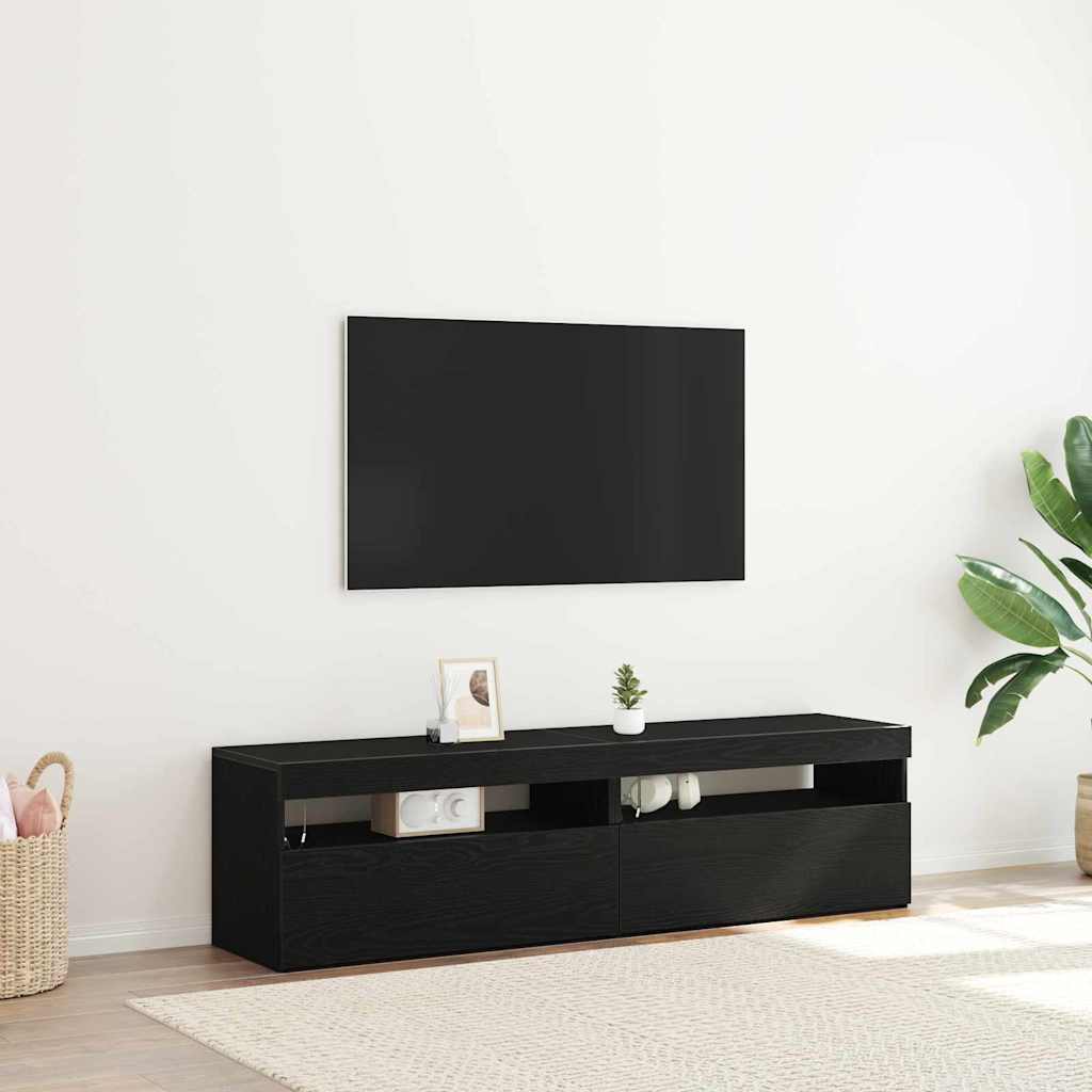 Mobile TV 2 pcs Nero 75 x 35 x 40 cm Legno multistrato