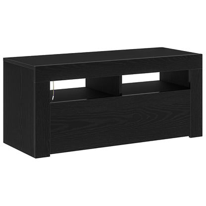 Mobile TV Rovere Nero 90 x 35 x 40 cm Legno multistrato