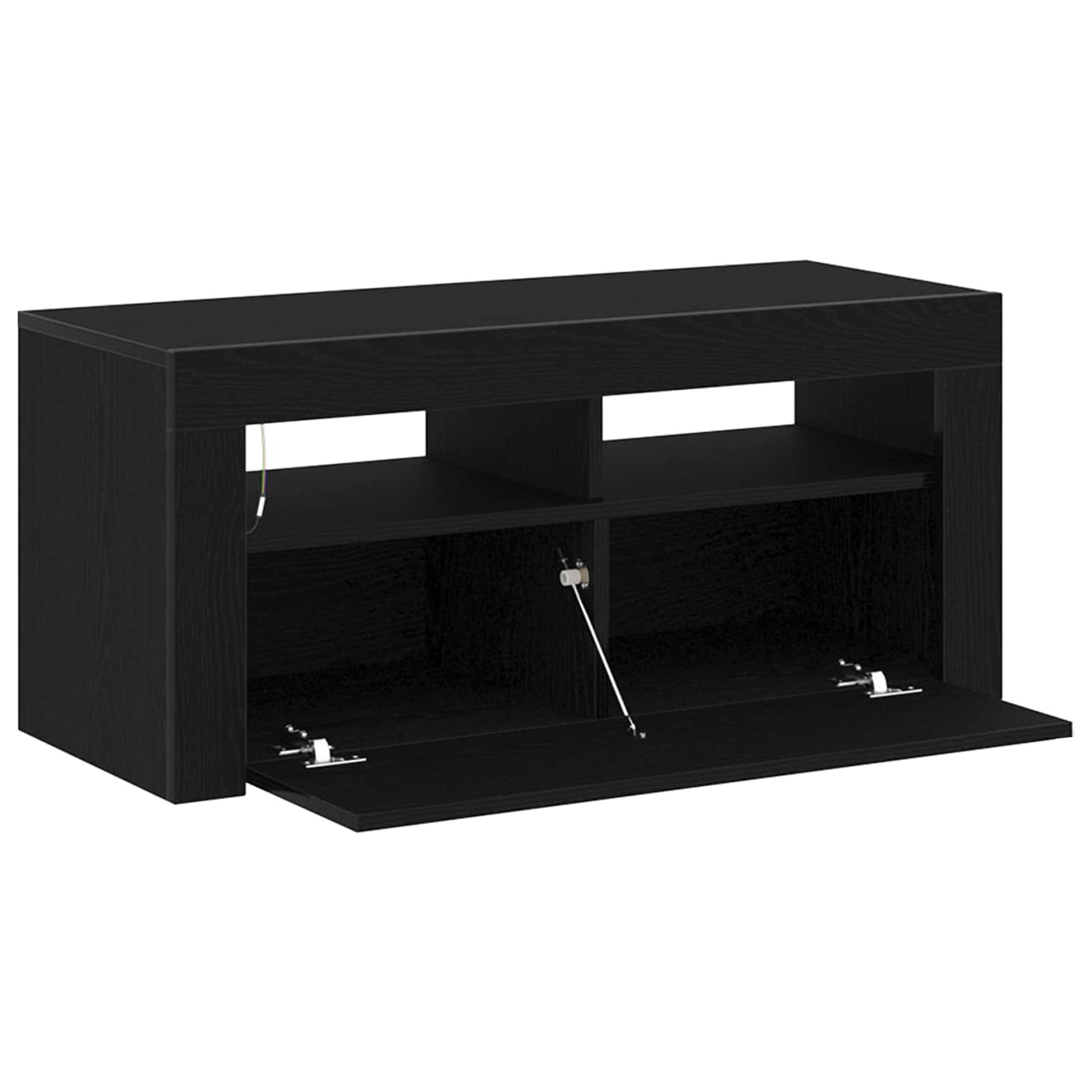Mobile TV Rovere Nero 90 x 35 x 40 cm Legno multistrato