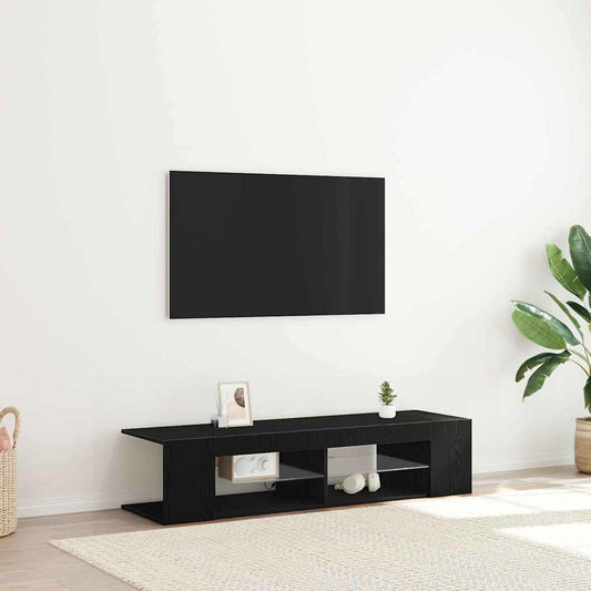 Mobile TV Rovere Nero 135 x 39 x 30 cm Legno multistrato
