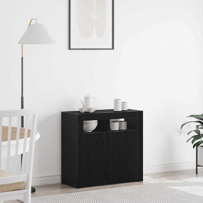 Credenza Nero 80 x 35 x 75 cm Legno multistrato