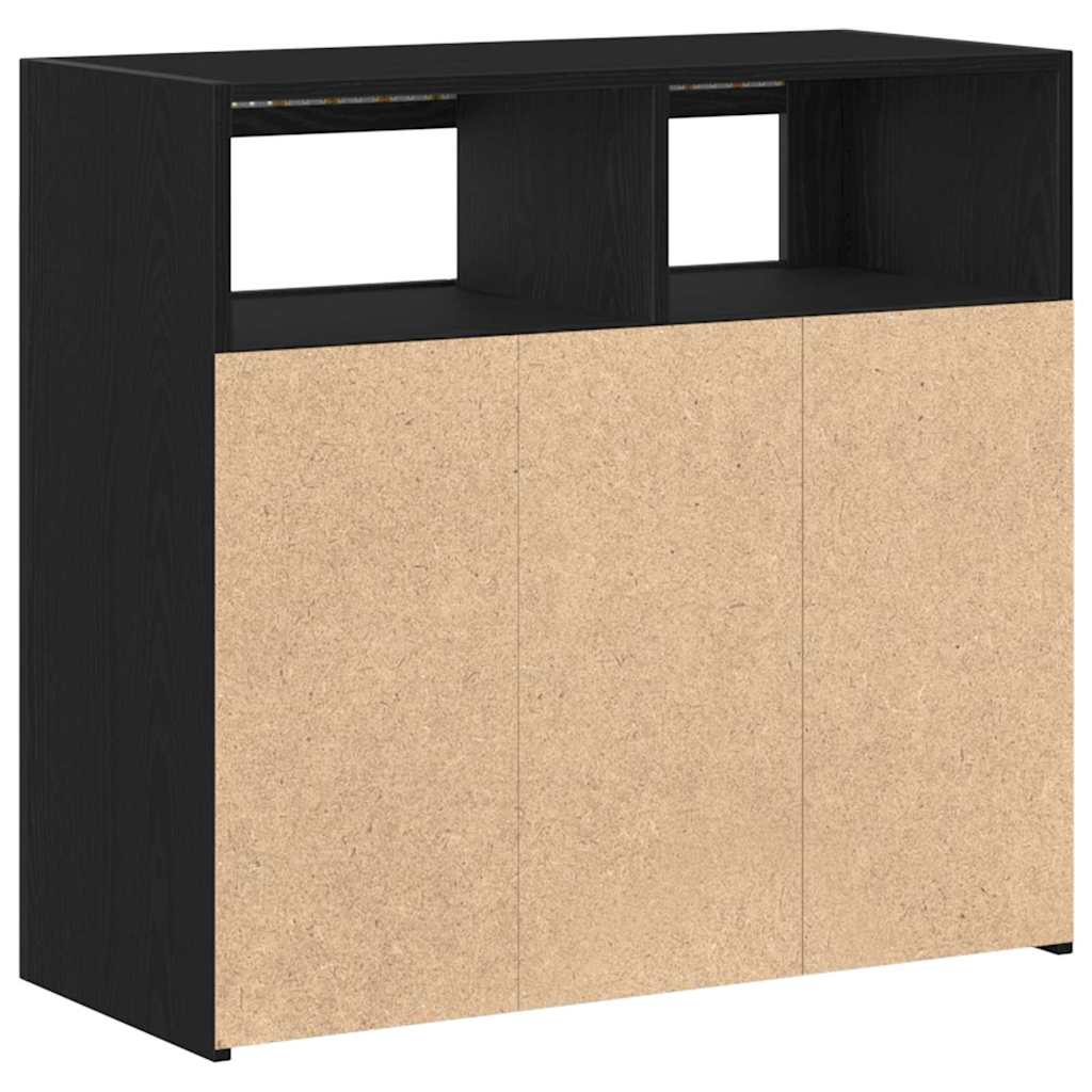 Credenza Nero 80 x 35 x 75 cm Legno multistrato