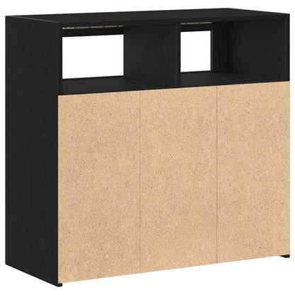 Credenza Nero 80 x 35 x 75 cm Legno multistrato