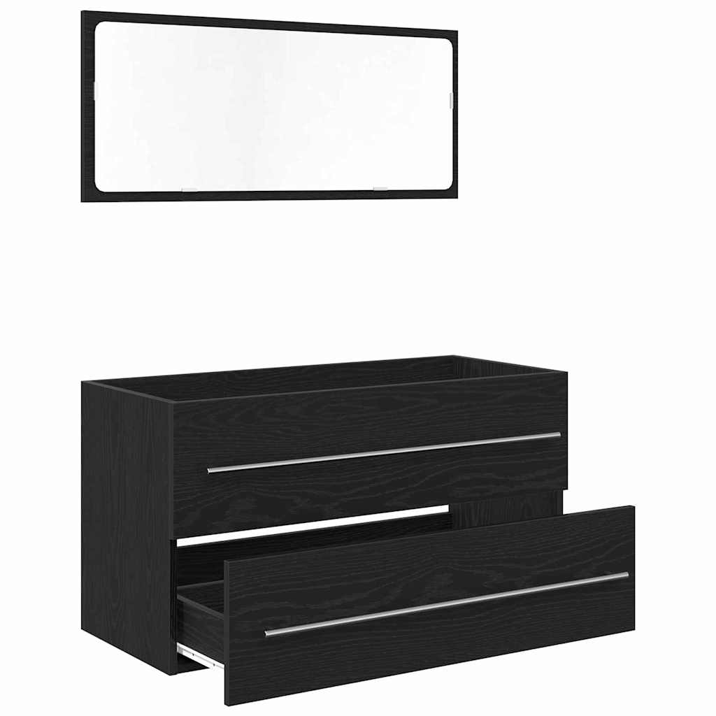 Mobile Lavabo Rovere Nero 90 x 45 x 1.5 cm Legno ingegnerizzato | homemem39