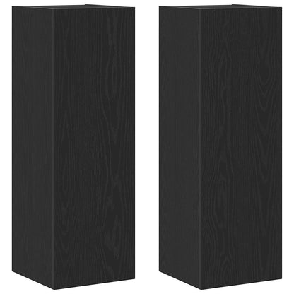 Mobile TV da Muro 2 pcs Rovere nero 30.5 x 30 x 90 cm