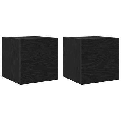 Mobile TV da parete 2 pcs Rovere Nero 30,5 x 30 x 30 cm | homemem39