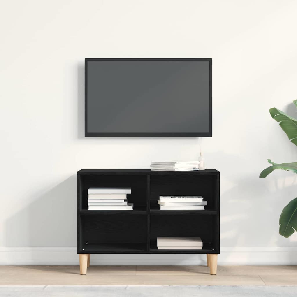 Mobile TV Rovere Nero 69,5 x 30 x 50 cm Legno multistrato