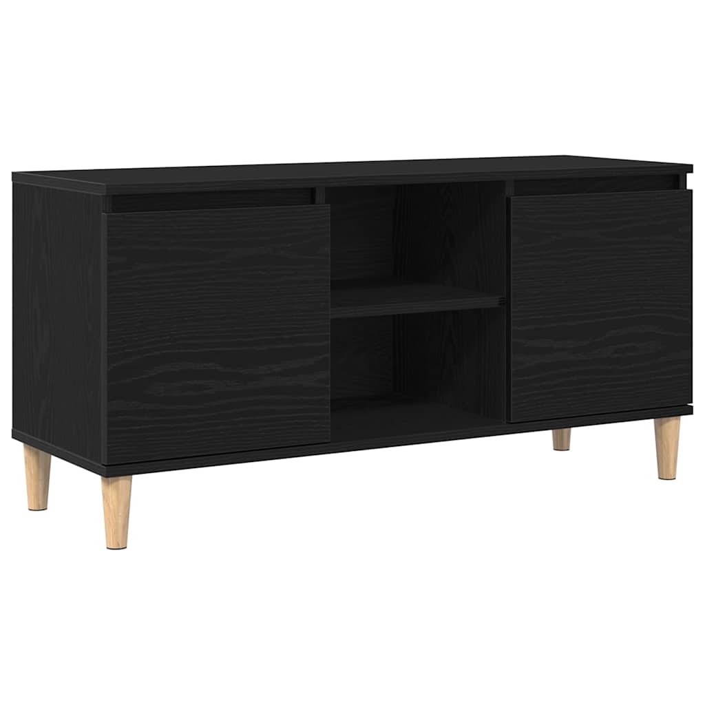 Mobile TV Rovere Nero 102 x 35 x 50 cm Legno multistrato