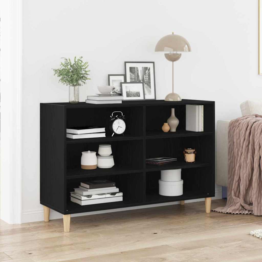 Credenza Rovere Nero 103,5 x 35 x 70 cm Legno multistrato | homemem39