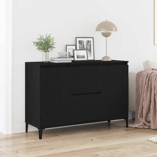 Credenza con cassetto Nero 104 x 35 x 70 cm Legno multistrato