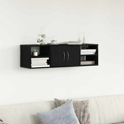 Scaffale da parete con lo scaffale Rovere Nero 102 x 30 x 29 cm