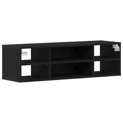 Scaffale da parete con lo scaffale Rovere Nero 102 x 30 x 29 cm | homemem39