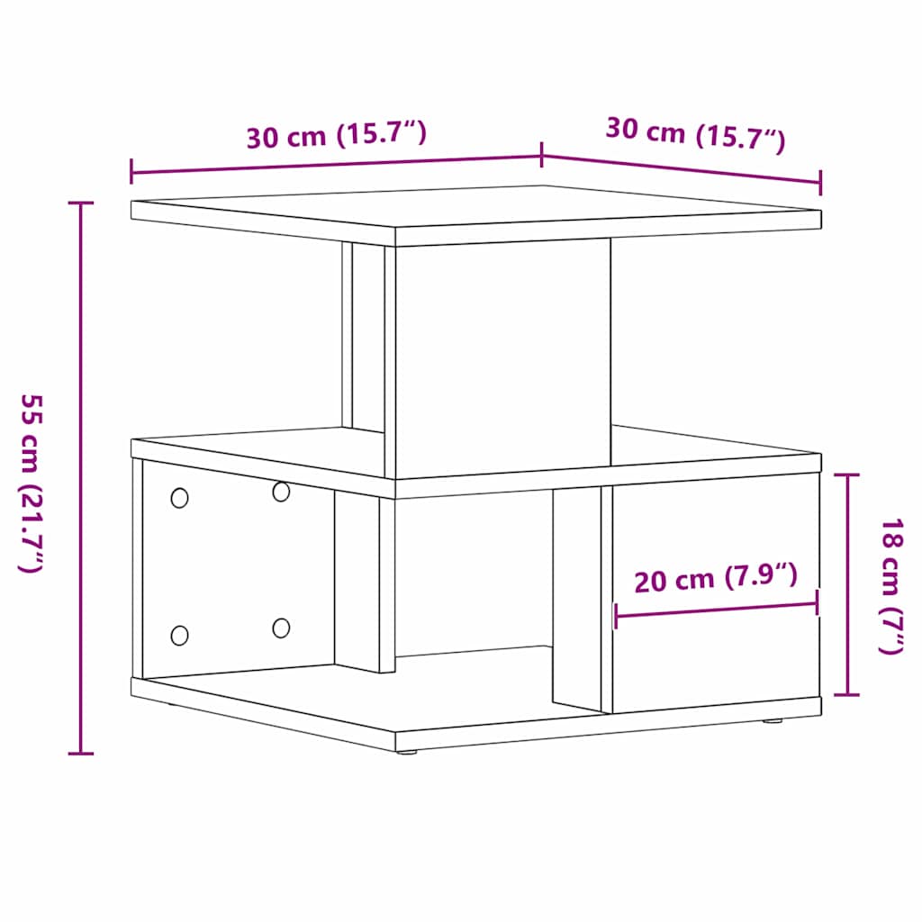 Tavolo laterale Legno vecchio 40 x 40 x 40 cm Legno multistrato