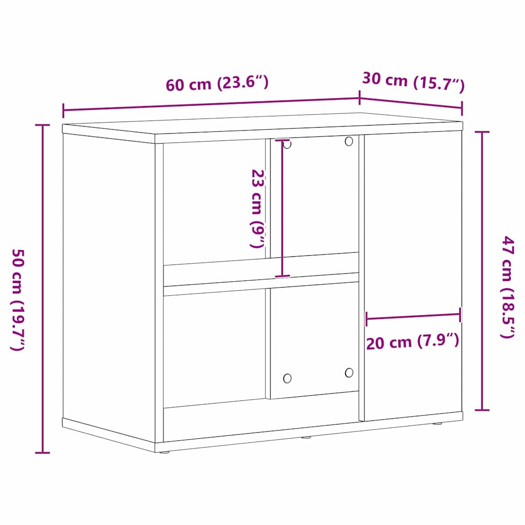 Credenza Nero 60 x 30 x 50 cm Legno multistrato - homemem39