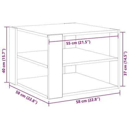 Tavolino da Caffè Rovere nero 59,5 x 59,5 x 40 cm