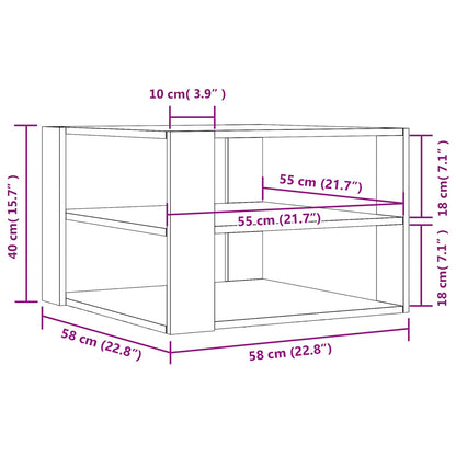 Tavolino da salotto Rovere Nero 58 x 58 x 40 cm | homemem39