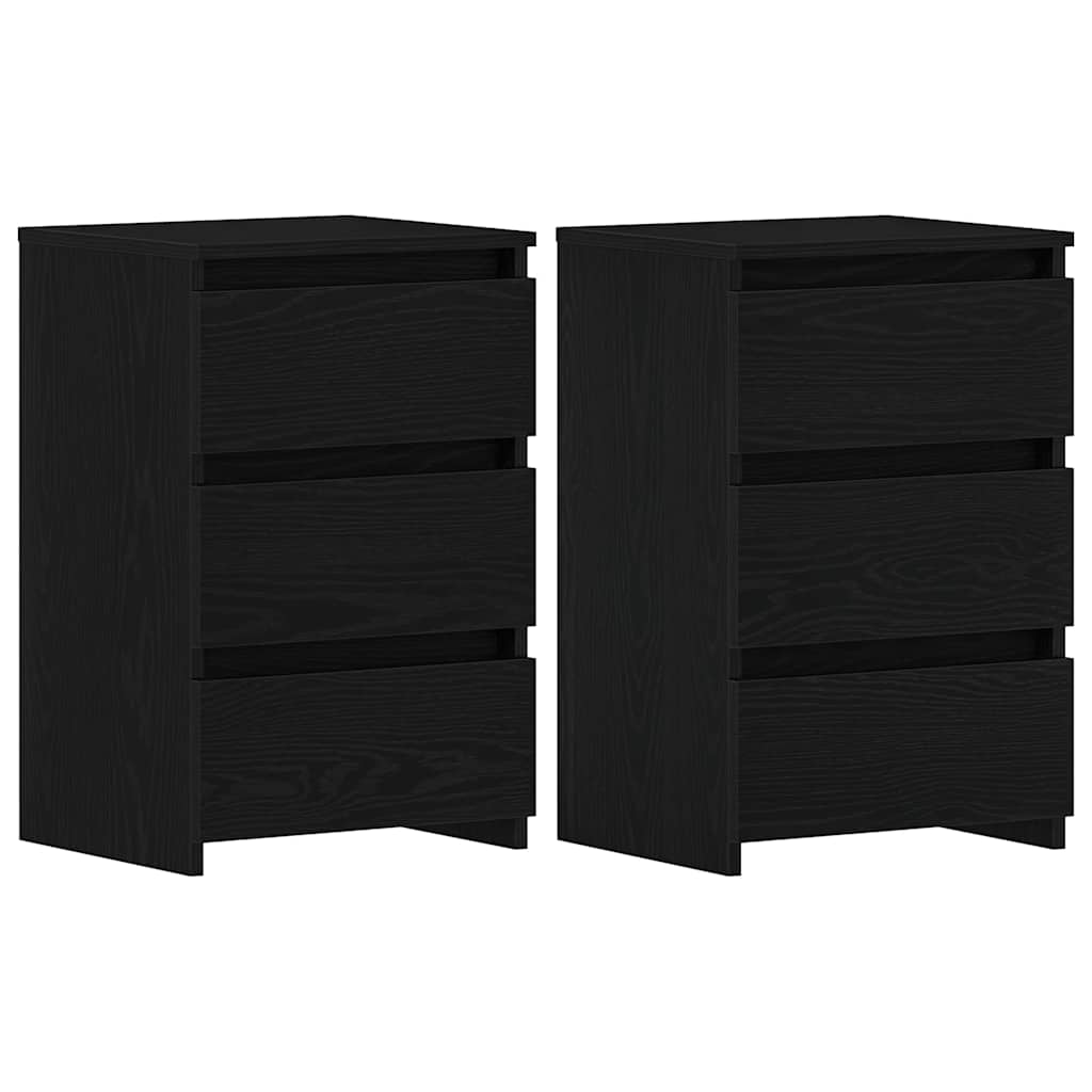 Armadio da Notte 2 pcs Rovere nero 40 x 35 x 62.5 cm