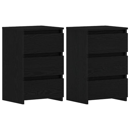 Armadio da Notte 2 pcs Rovere nero 40 x 35 x 62.5 cm