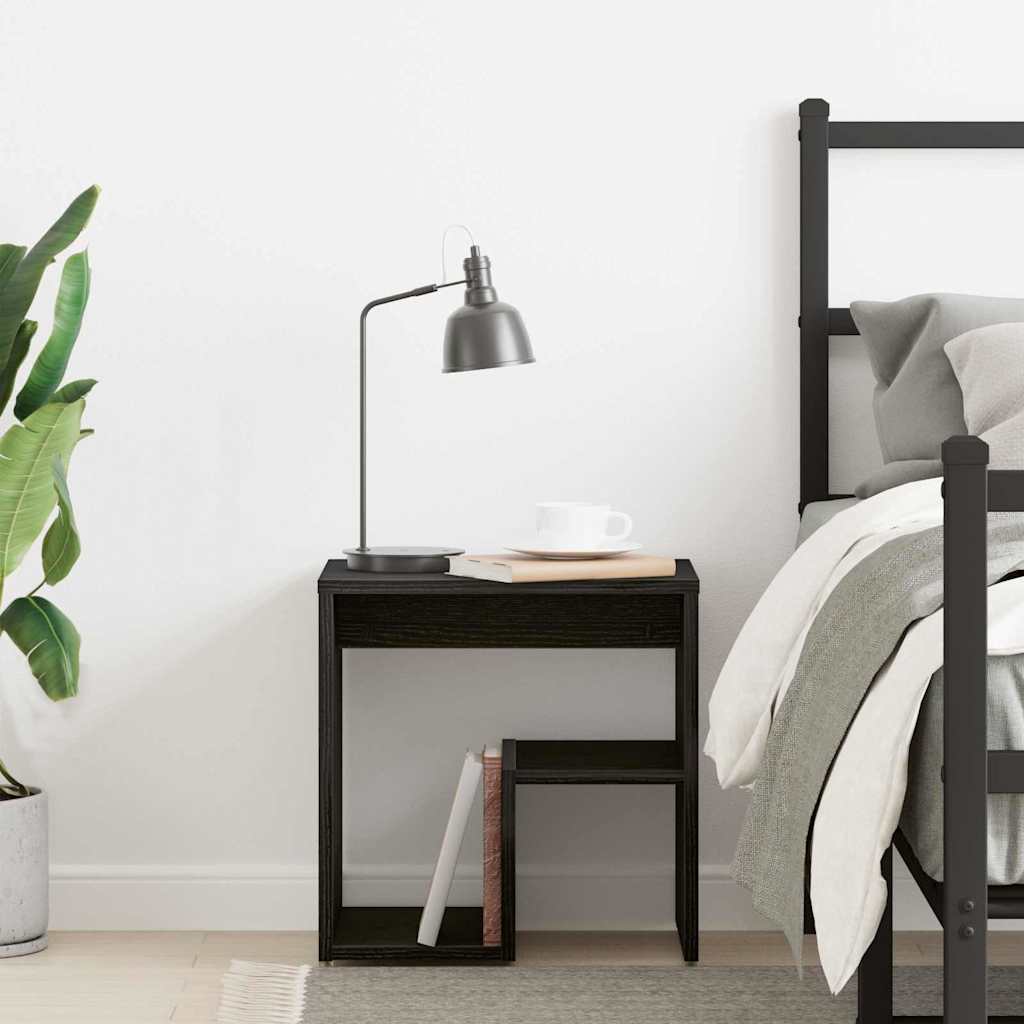 Armadio da Notte Rovere nero 40 x 30 x 40 cm Legno multistrato
