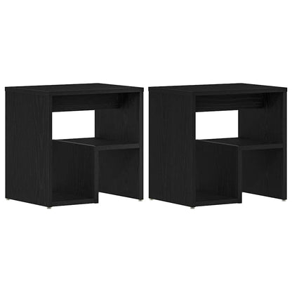 Armadio da Notte 2 pcs Rovere Nero 40 x 30 x 40 cm