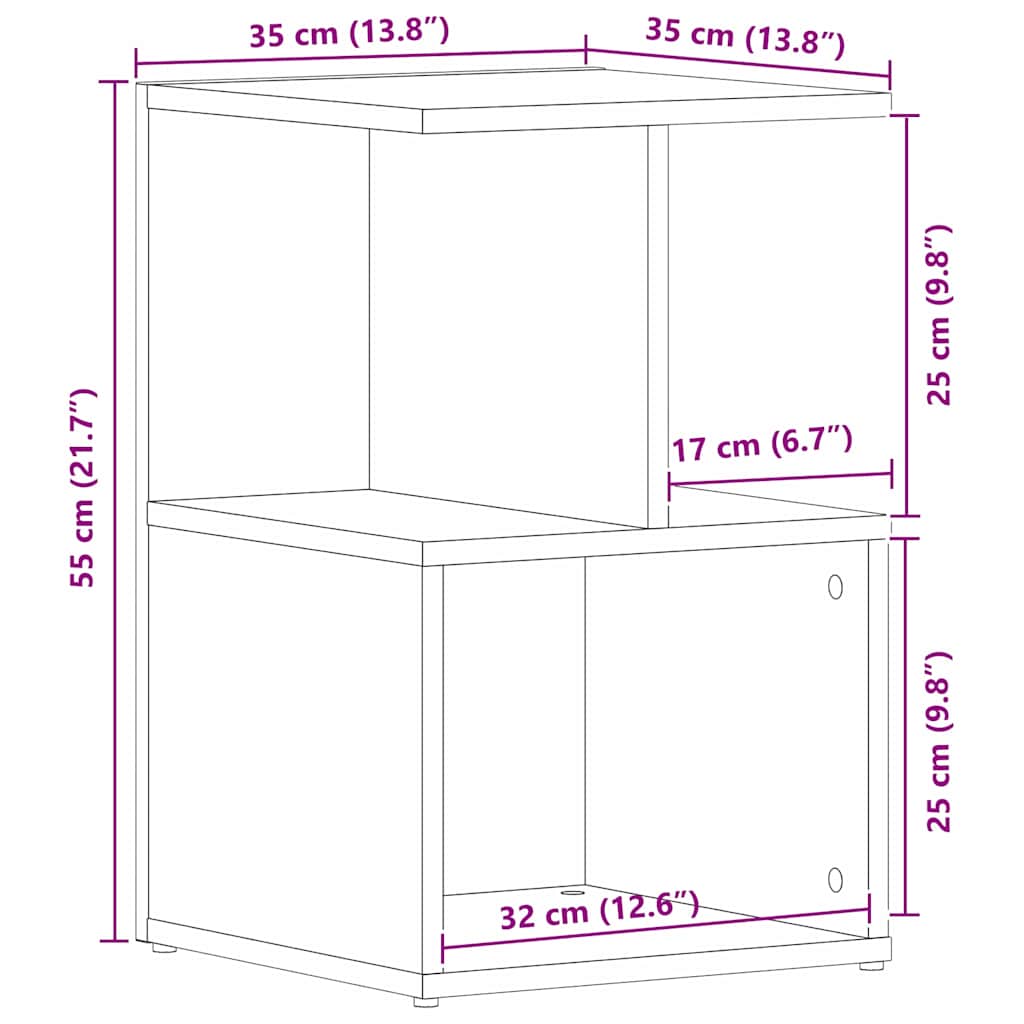 Armadio da Notte Rovere Nero 35 x 35 x 55 cm Legno multistrato | homemem39