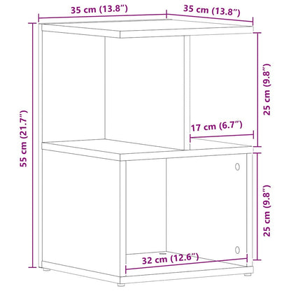 Armadio da Notte Rovere Nero 35 x 35 x 55 cm Legno multistrato | homemem39