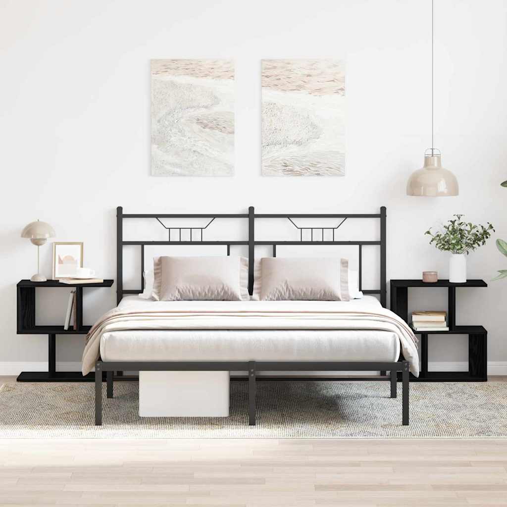 Armadio da Notte 2 pcs Rovere Nero 50 x 30 x 51,5 cm